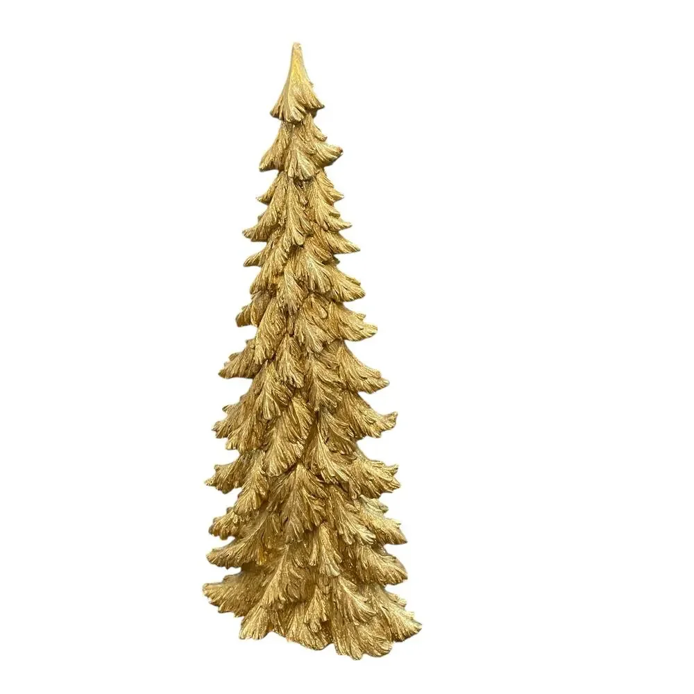 Sleigh Hill 23in Metallic Gold Glitter Resin Christmas Tree Holiday Figurine New